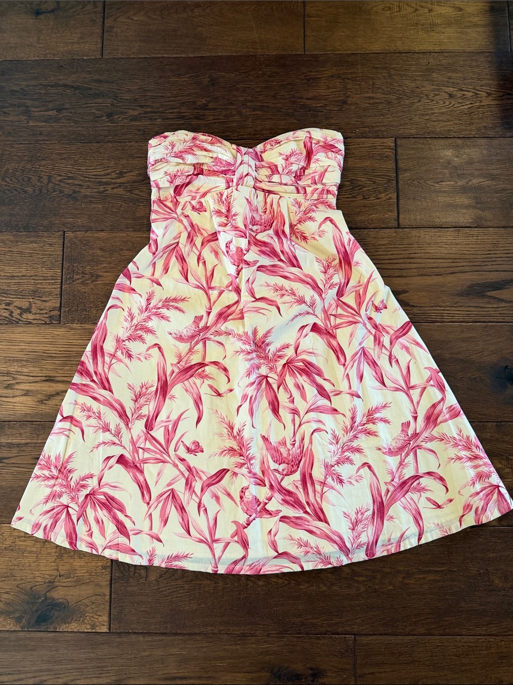 Tabitha Pink and Cream Strapless Floral Sundress, size 4